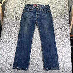 Puma Jeans Mens 36x36 Blue Cotton Denim Straight Baggy Casual Outdoor Button Fly